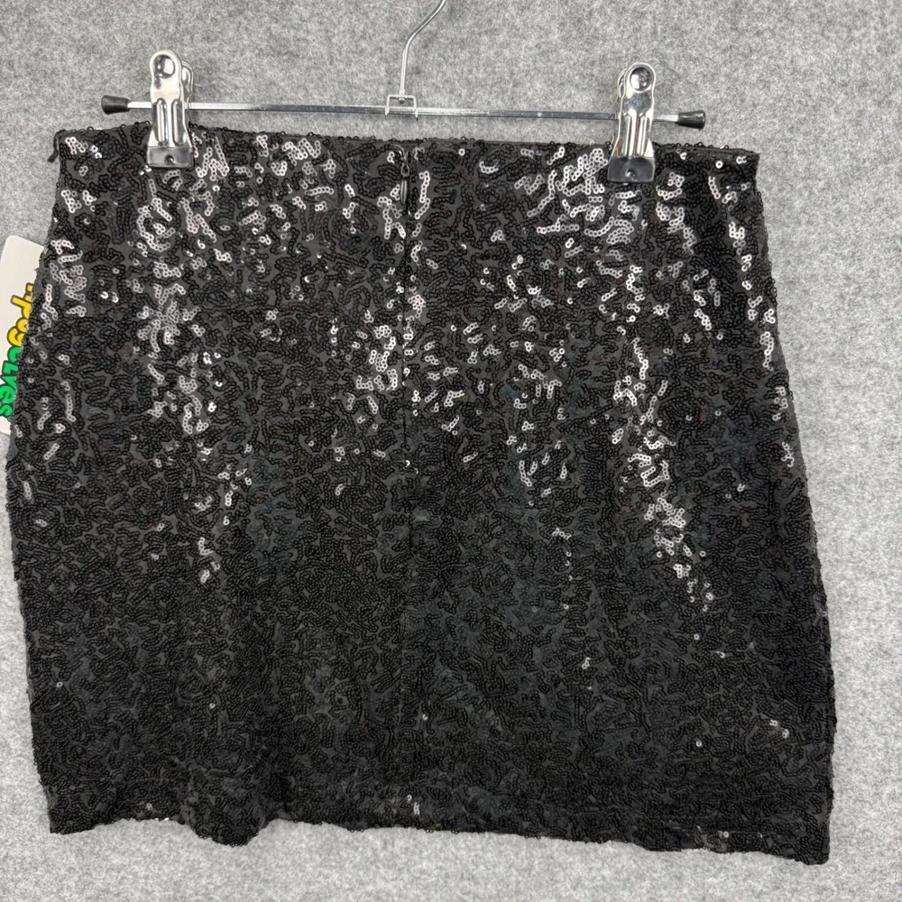 Tipsy Elves Womens Black Sequin Mini Skirt Size M TE-CWD97M‎ Sparkly Party New